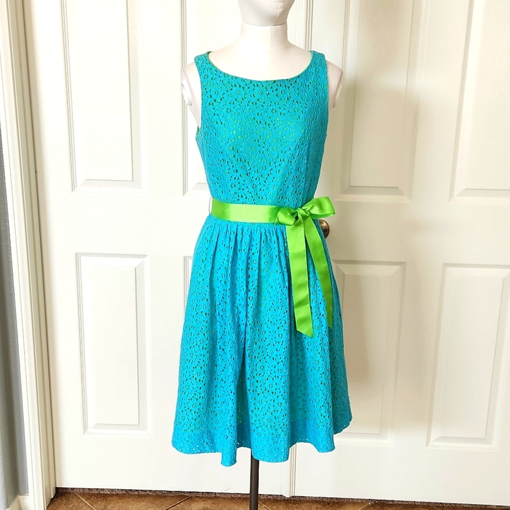 Siena Studio Blue and Green lace dress